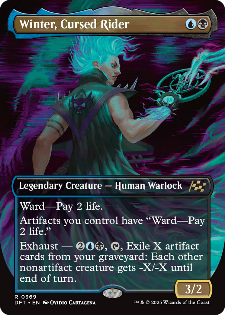 Winter, Cursed Rider (Borderless) (DFT-369) - [Aetherdrift] Foil