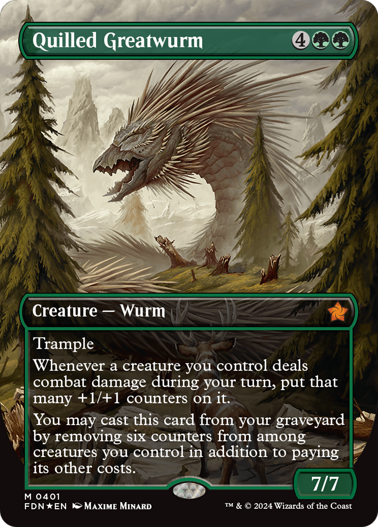 Quilled Greatwurm (FDN-401) - [Foundations] (Borderless) Foil