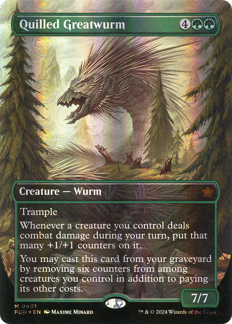 Quilled Greatwurm (FDN-401) - [Foundations] (Borderless) Foil