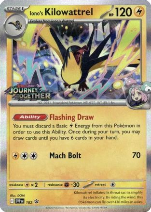 Iono's Kilowattrel - 182 (Prerelease) 182 - [SV Scarlet & Violet Promo Cards] Holofoil