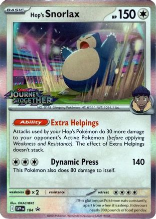 Hop's Snorlax - 184 (Prerelease) 184 - [SV Scarlet & Violet Promo Cards] Holofoil