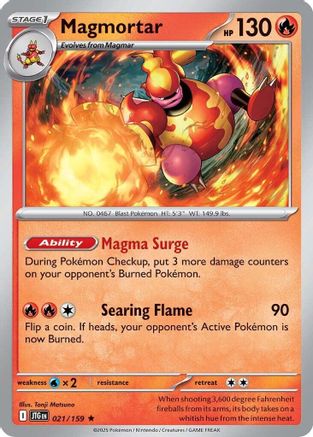 Magmortar 21/159 - [SV09 Journey Together] Reverse Holofoil