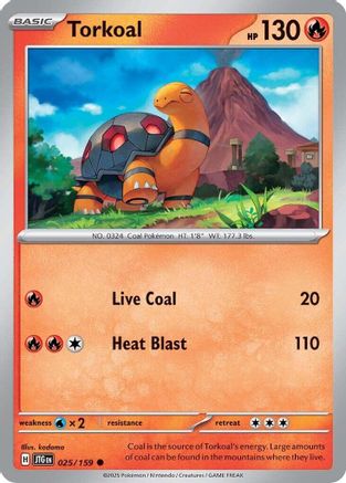 Torkoal 25/159 - [SV09 Journey Together] Reverse Holofoil