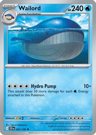 Wailord - 041/159 - [SV09 Journey Together] Reverse Holofoil