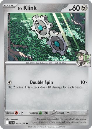 N's Klink 103/159 - [SV09 Journey Together] Reverse Holofoil