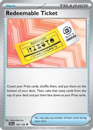 Redeemable Ticket 156/159 - [SV09 Journey Together] Reverse Holofoil