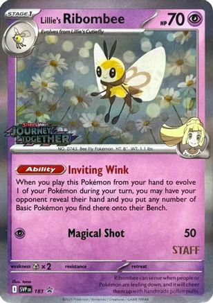 Lillie's Ribombee - 183 (Prerelease) [Staff] 183 - [SV Scarlet & Violet Promo Cards] Holofoil
