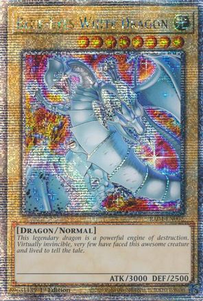 Blue-Eyes White Dragon (New Art) (Quarter Century Secret Rare) (RA04-EN002) - Quarter Century Stampede 1st Edition