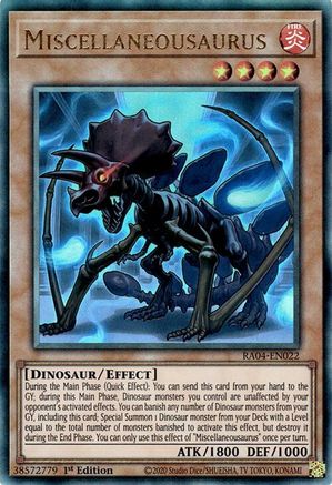 Miscellaneousaurus (Ultimate Rare) (RA04-EN022) - Quarter Century Stampede 1st Edition