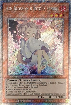 Ash Blossom & Joyous Spring (Alternate Art) (Platinum Secret Rare) (RA04-EN025) - Quarter Century Stampede 1st Edition