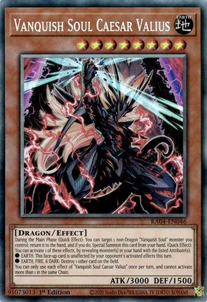 Vanquish Soul Caesar Valius (CR) (RA04-EN046) - Quarter Century Stampede 1st Edition
