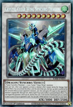 Crystal Clear Wing Synchro Dragon (CR) (RA04-EN059) - Quarter Century Stampede 1st Edition