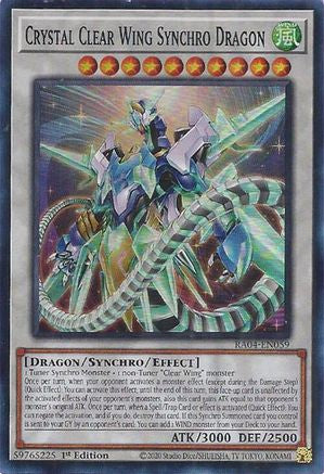 Crystal Clear Wing Synchro Dragon (RA04-EN059) - Quarter Century Stampede 1st Edition
