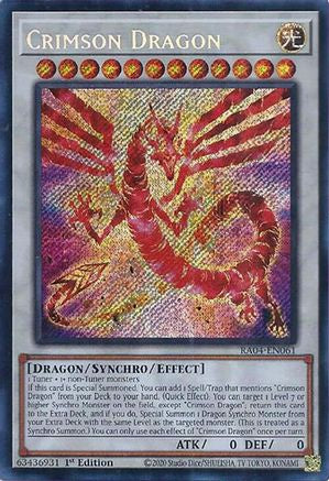 Crimson Dragon (card) (Secret Rare) (RA04-EN061) - Quarter Century Stampede 1st Edition
