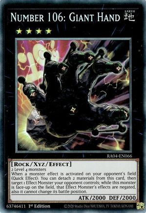 Number 106: Giant Hand (CR) (RA04-EN066) - Quarter Century Stampede 1st Edition