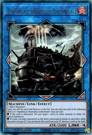 Amphibious Swarmship Amblowhale (Ultimate Rare) (RA04-EN077) - Quarter Century Stampede 1st Edition