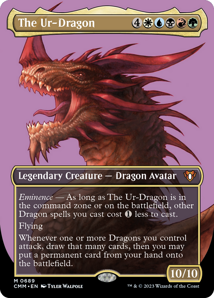 The Ur-Dragon (Borderless) (CMM-689) - [Commander Masters] (Borderless) Foil