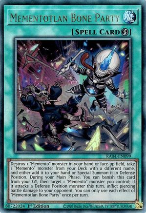 Mementotlan Bone Party (Ultimate Rare) (RA04-EN099) - Quarter Century Stampede 1st Edition