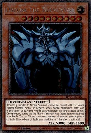 Obelisk the Tormentor (Platinum Secret Rare) (RA04-EN116) - Quarter Century Stampede 1st Edition
