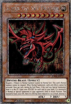 Slifer the Sky Dragon (Platinum Secret Rare) (RA04-EN117) - Quarter Century Stampede 1st Edition