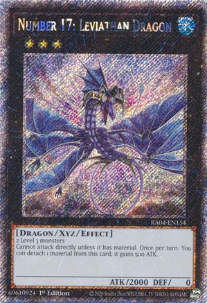 Number 17: Leviathan Dragon (Platinum Secret Rare) (RA04-EN154) - Quarter Century Stampede 1st Edition
