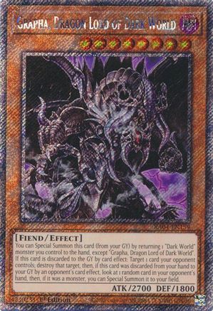 Grapha, Dragon Lord of Dark World (Platinum Secret Rare) (RA04-EN159) - Quarter Century Stampede 1st Edition