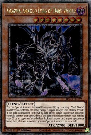 Grapha, Dragon Lord of Dark World (Quarter Century Secret Rare) (RA04-EN159) - Quarter Century Stampede 1st Edition