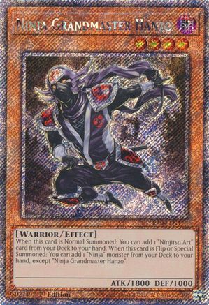 Ninja Grandmaster Hanzo (Platinum Secret Rare) (RA04-EN173) - Quarter Century Stampede 1st Edition