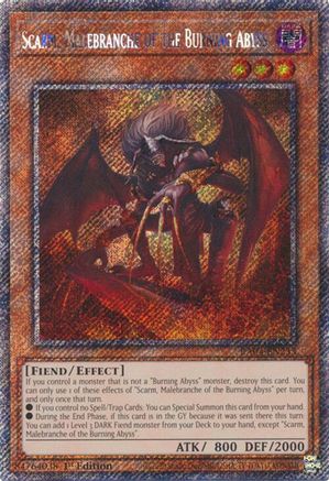 Scarm, Malebranche of the Burning Abyss (Platinum Secret Rare) (RA04-EN233) - Quarter Century Stampede 1st Edition