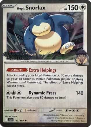 Hop's Snorlax - 117/159 (Cosmos Holo) 117 - [SV09 Journey Together] Holofoil
