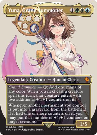 Yuna, Grand Summoner (Borderless) (FIC-208) - [Commander: FINAL FANTASY]