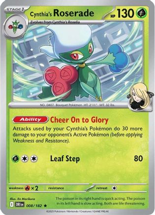 Cynthia's Roserade 008/182 - [SV10 Destined Rivals] Holofoil