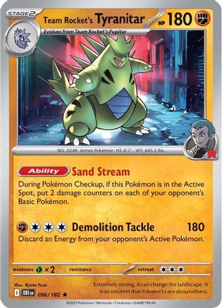 Team Rocket's Tyranitar 096/182 - [SV10 Destined Rivals] Reverse Holofoil