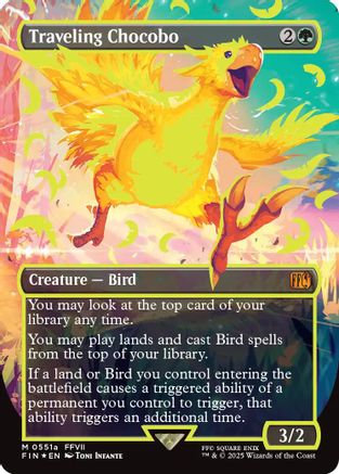 Traveling Chocobo (Borderless) (Neon Ink Yellow) (FIN-511A) - [FINAL FANTASY] Foil