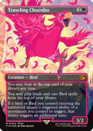 Traveling Chocobo (Borderless) (Neon Ink Pink) (FIN-511B) - [FINAL FANTASY] Foil