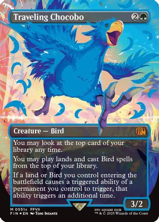 Traveling Chocobo (Borderless) (Neon Ink Blue) (FIN-511C) - [FINAL FANTASY] Foil