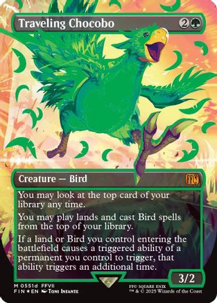 Traveling Chocobo (Borderless) (Neon Ink Green) (FIN-511D) - [FINAL FANTASY] Foil