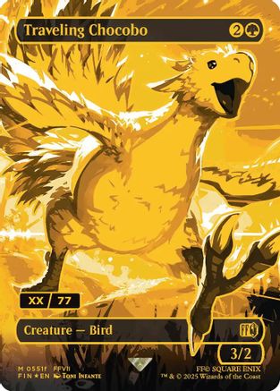 Traveling Chocobo (Borderless) (Serial Numbered) (FIN-551F) - [FINAL FANTASY] Foil