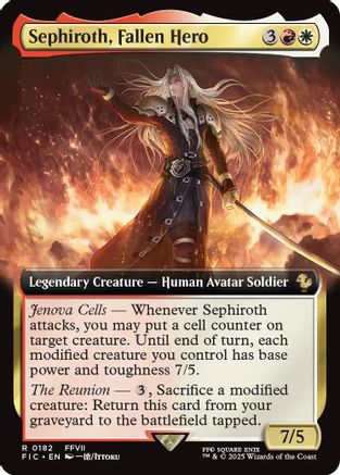 Sephiroth, Fallen Hero (Extended Art) (FIC-182) - [Commander: FINAL FANTASY] Foil