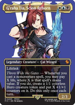 G'raha Tia, Scion Reborn (Borderless) (FIC-203) - [Commander: FINAL FANTASY]