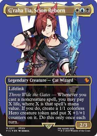 G'raha Tia, Scion Reborn (Borderless) (Surge Foil) (FIC-211) - [Commander: FINAL FANTASY] Foil