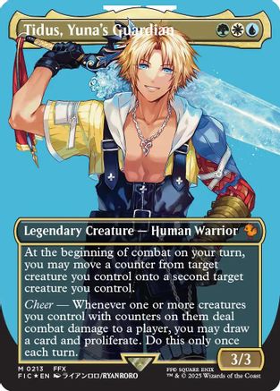 Tidus, Yuna's Guardian (Borderless) (Surge Foil) (FIC-213) - [Commander: FINAL FANTASY] Foil