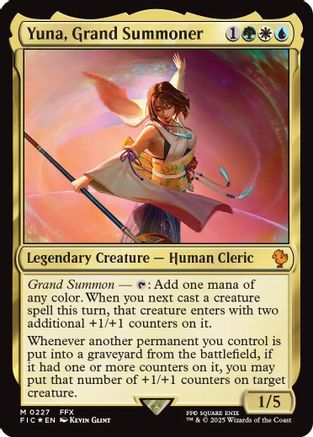 Yuna, Grand Summoner (Surge Foil) (FIC-227) - [Commander: FINAL FANTASY] Foil