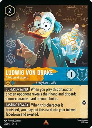 Ludwig Von Drake - All-Around Expert (7/204) - [ Reign of Jafar ] Cold Foil