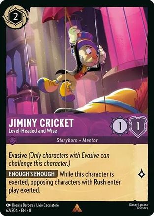 Jiminy Cricket - Level-Headed and Wise (62/204) - [ Reign of Jafar ] Cold Foil