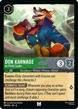 Don Karnage - Air Pirate Leader (108/204) - [ Reign of Jafar ] Cold Foil