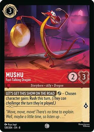Mushu - Fast-Talking Dragon (130/204) - [ Reign of Jafar ] Cold Foil
