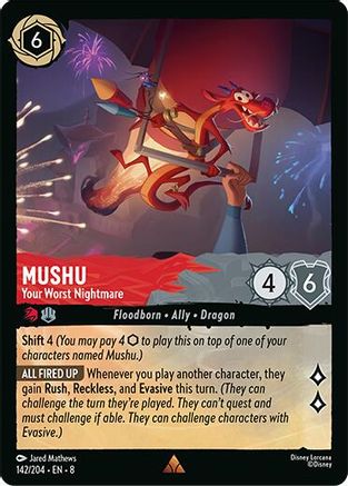 Mushu - Your Worst Nightmare (142/204) - [ Reign of Jafar ] Cold Foil