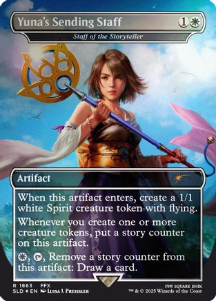 Yuna's Sending Staff - Staff of the Storyteller (Rainbow Foil) (SLD-1863) - [Secret Lair Drop Series] Foil