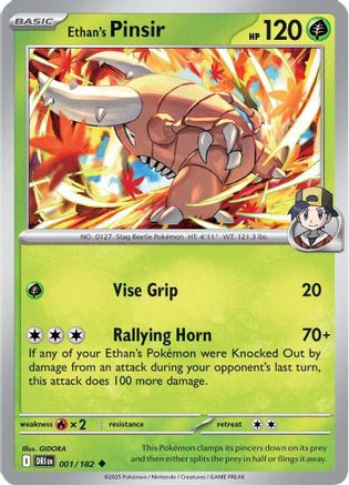 Ethan's Pinsir 001/182 - [SV10 Destined Rivals] Reverse Holofoil